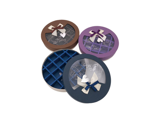 Good price Blaues Brown-Schokoladen-Darstellungs-Kasten-runde Pappgeschenkboxen Online