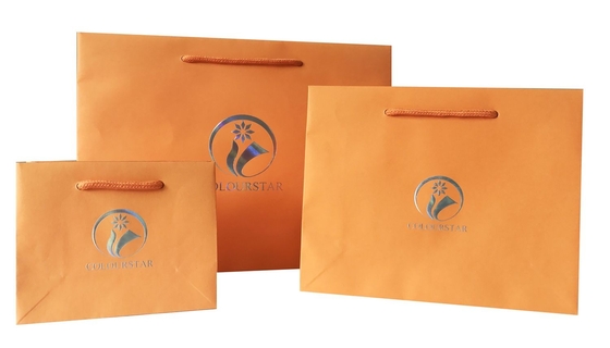 Good price Orange personifizierte Papiertüten/Gewohnheit Druckpapiertüte-Schwarz-Griff Online