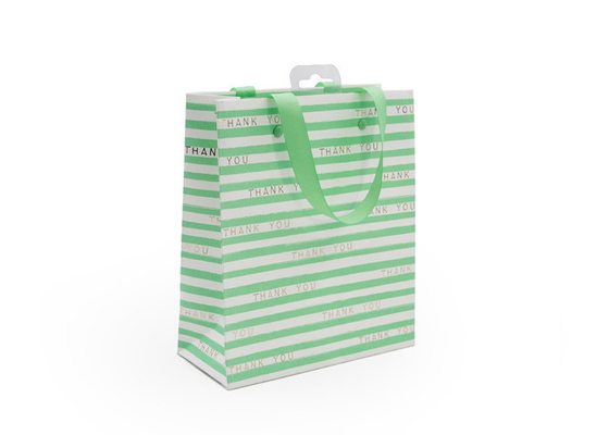 Good price Grüne freundliche gestreifte Papiertüten Eco mit Griff-glatter Laminierung Online