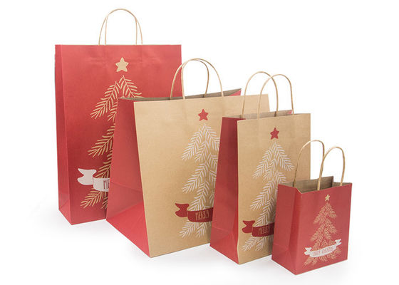 Guter Preis Weihnachts-Braun Papiertüten Maschine Kraftpapiertüten gemacht Online