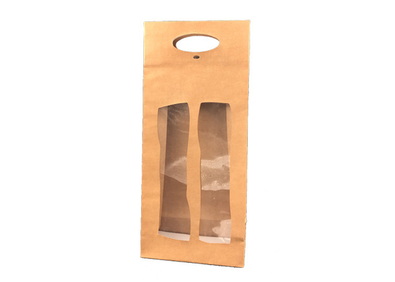 Good price Verpackende Brown-Wein-Geschenkbox, 2 Flaschen-Wein-Geschenkbox mit klarem Fenster Online