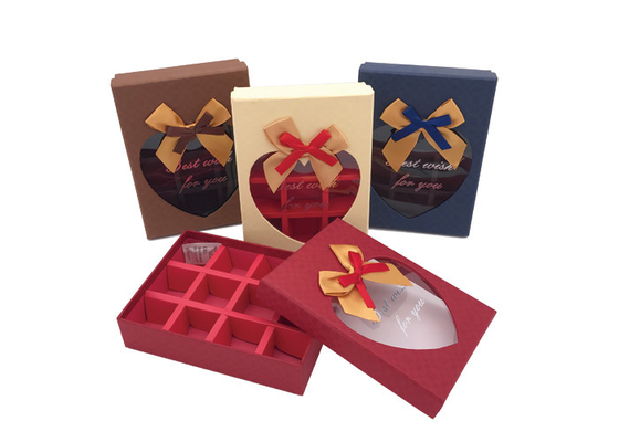 Good price Fantastische kleine Schokoladen-Geschenkbox mit Band-Bögen und Herz-geformtem Fenster Online